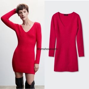 Mango Red Knit Dress - NWOT